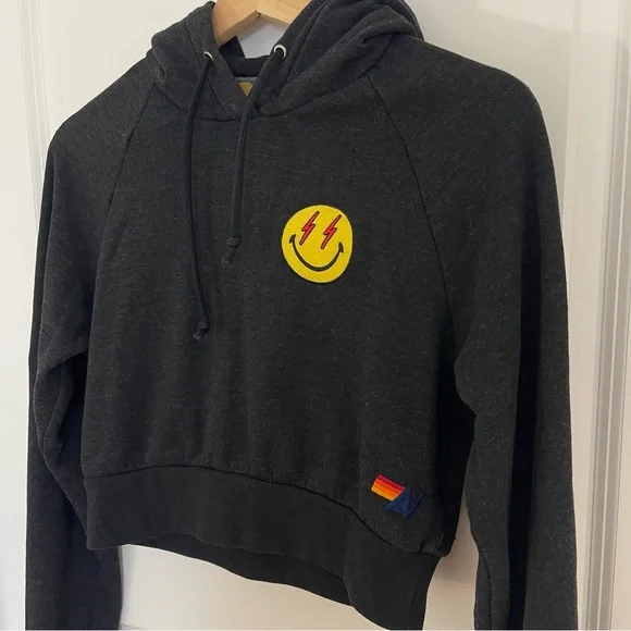 Aviator Nation Smiley Bolt Cropped Hoodie - Picture 5 of 11